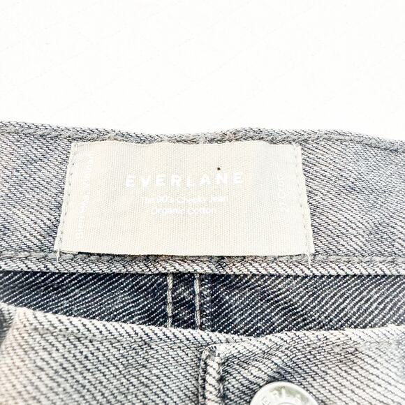 Everlane The 90's Cheeky Jean Organic Cotton Button Fly Gray Denim Size 27 Crop - Picture 6 of 9
